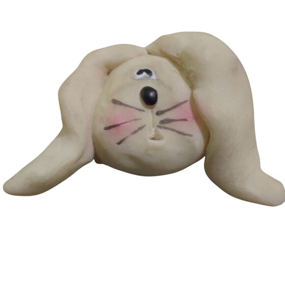 Clay Bunny Brooch & Earrings Set Handmade Rabbit Jewelry Easter - Picture 2 of 5